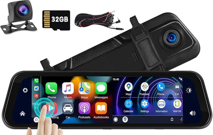 RETROVISOR/CAMARA PARA CARRO GRABADOR 9.66PG CARPLAY- ANDROID