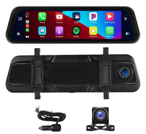 RETROVISOR/CAMARA PARA CARRO GRABADOR 9.66PG CARPLAY- ANDROID